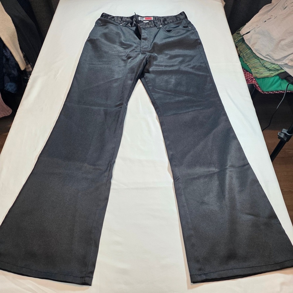 women's Arizona shiny jeans polyester size 11 black going out pants